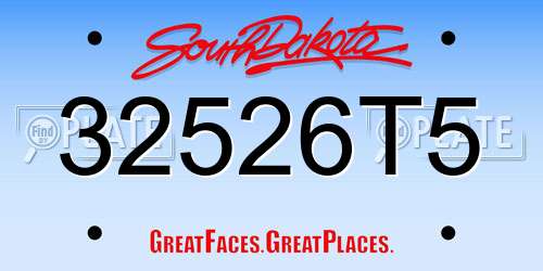 32526T5 South Dakota License Plate