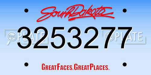 3253277 South Dakota License Plate