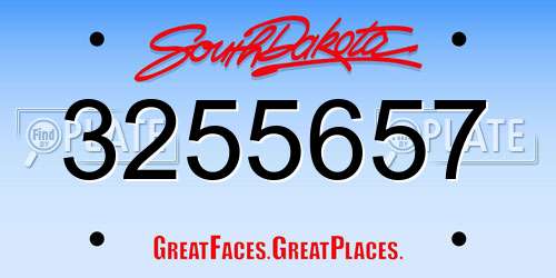 3255657 South Dakota License Plate