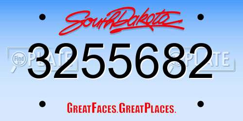 3255682 South Dakota License Plate