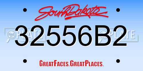 32556B2 South Dakota License Plate