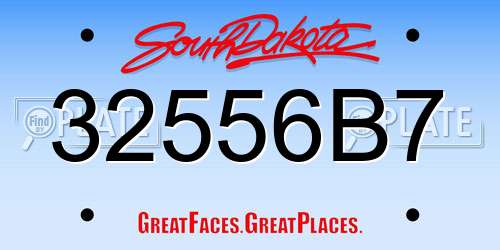 32556B7 South Dakota License Plate