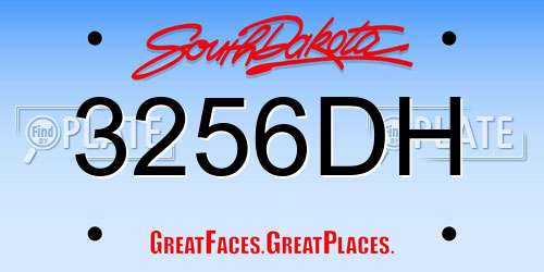 3256DH South Dakota License Plate