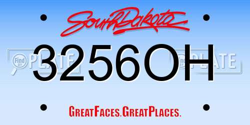 3256OH South Dakota License Plate