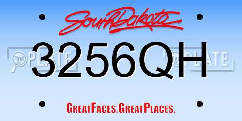 3256QH South Dakota License Plate