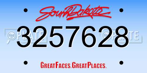 3257628 South Dakota License Plate