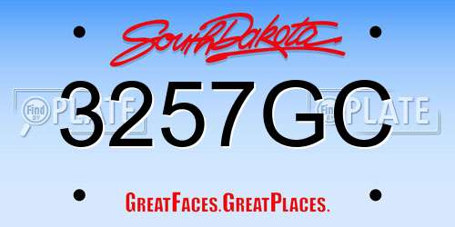 3257GC South Dakota License Plate