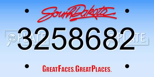 3258682 South Dakota License Plate