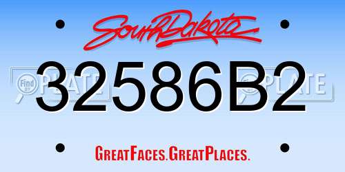 32586B2 South Dakota License Plate