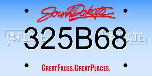 325B68 South Dakota License Plate