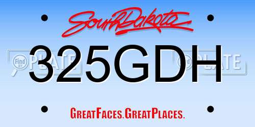 325GDH South Dakota License Plate