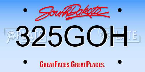 325GOH South Dakota License Plate