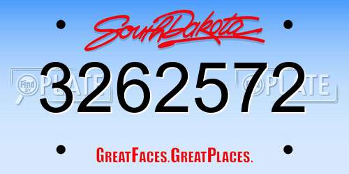 3262572 South Dakota License Plate