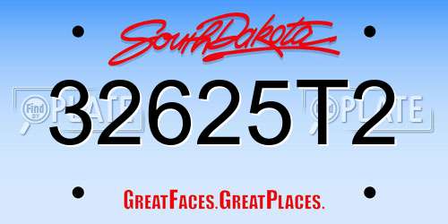 32625T2 South Dakota License Plate