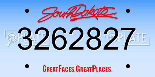 3262827 South Dakota License Plate