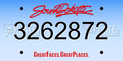3262872 South Dakota License Plate