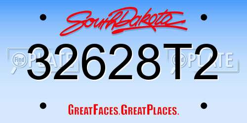 32628T2 South Dakota License Plate