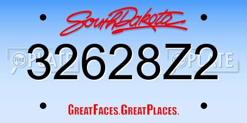 32628Z2 South Dakota License Plate