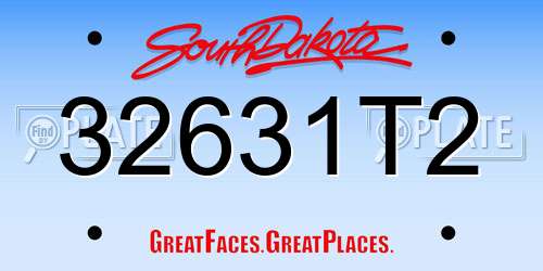 32631T2 South Dakota License Plate