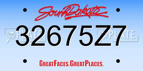 32675Z7 South Dakota License Plate