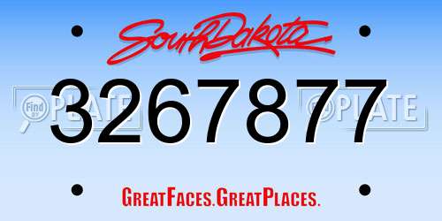 3267877 South Dakota License Plate
