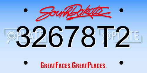 32678T2 South Dakota License Plate