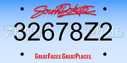 32678Z2 South Dakota License Plate