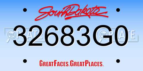32683G0 South Dakota License Plate