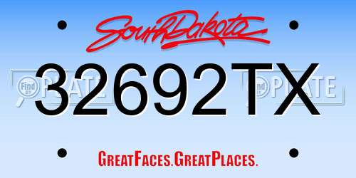 32692TX South Dakota License Plate