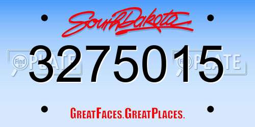 3275015 South Dakota License Plate
