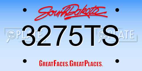 3275TS South Dakota License Plate