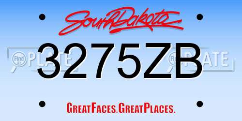 3275ZB South Dakota License Plate