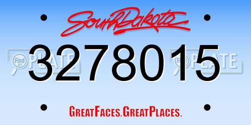 3278015 South Dakota License Plate