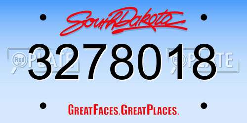 3278018 South Dakota License Plate