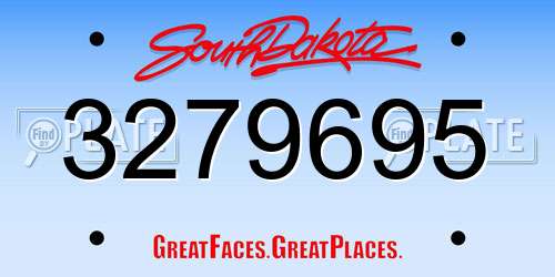 3279695 South Dakota License Plate