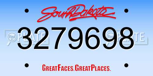 3279698 South Dakota License Plate