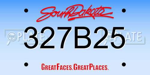 327B25 South Dakota License Plate