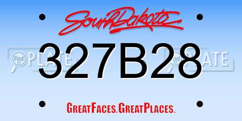 327B28 South Dakota License Plate
