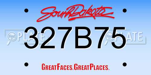 327B75 South Dakota License Plate