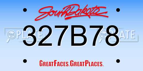 327B78 South Dakota License Plate
