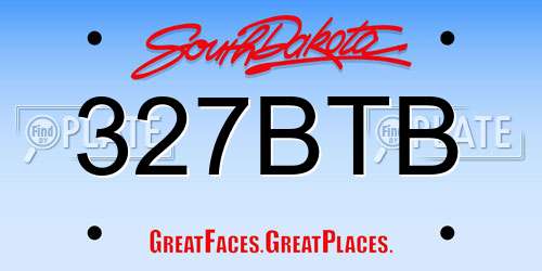 327BTB South Dakota License Plate