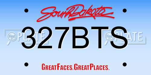 327BTS South Dakota License Plate