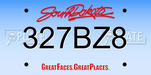 327BZ8 South Dakota License Plate