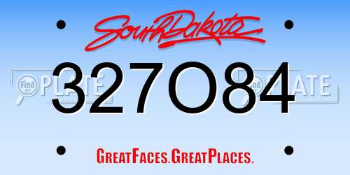 327O84 South Dakota License Plate
