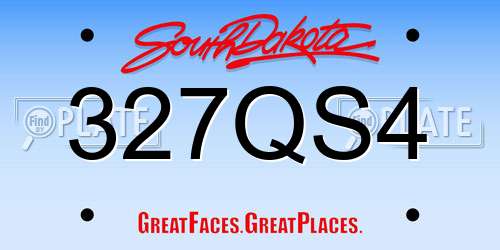 327QS4 South Dakota License Plate
