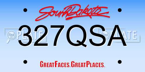 327QSA South Dakota License Plate