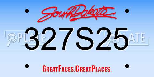 327S25 South Dakota License Plate