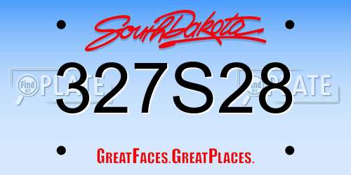 327S28 South Dakota License Plate