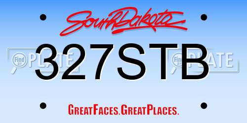 327STB South Dakota License Plate