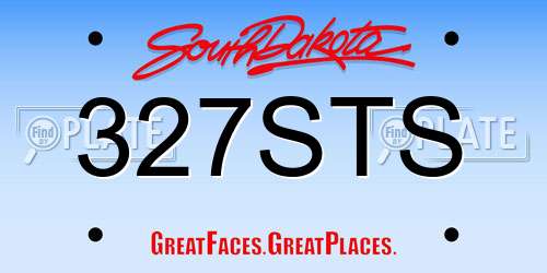 327STS South Dakota License Plate